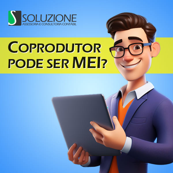 Coprodutor pode ser MEI - imagem 3D de profissional do marketing digital com tablet fazendo a parceria de coprodução