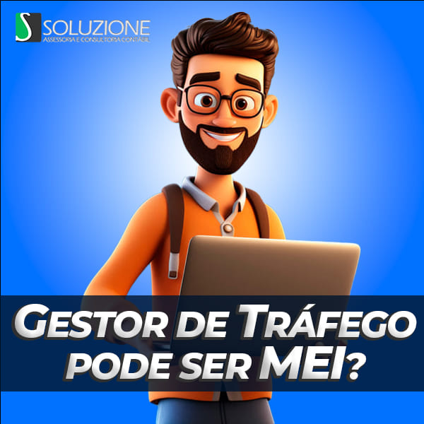 Gestor de tráfego pode ser MEI - imagem de gestor de tráfego com notebook sorrindo