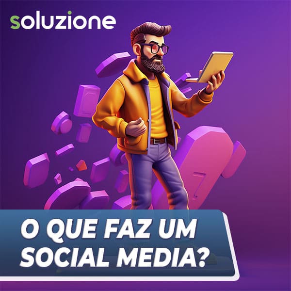 O que faz um social media - imagem 3D de social media com tablet fazendo a gestão das redes sociais