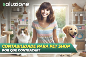 Contabilidade para pet shop - Imagem de dona de petshop e seus cachorros e gatos