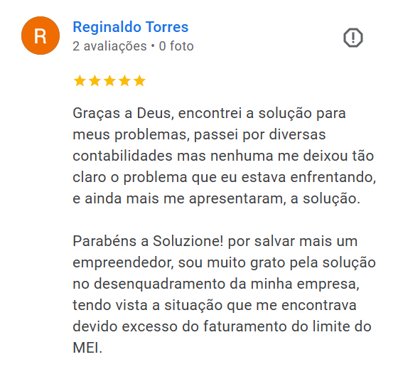 Depoimento Soluzione Escritório de Contabilidade - Cliente Reginaldo Torres